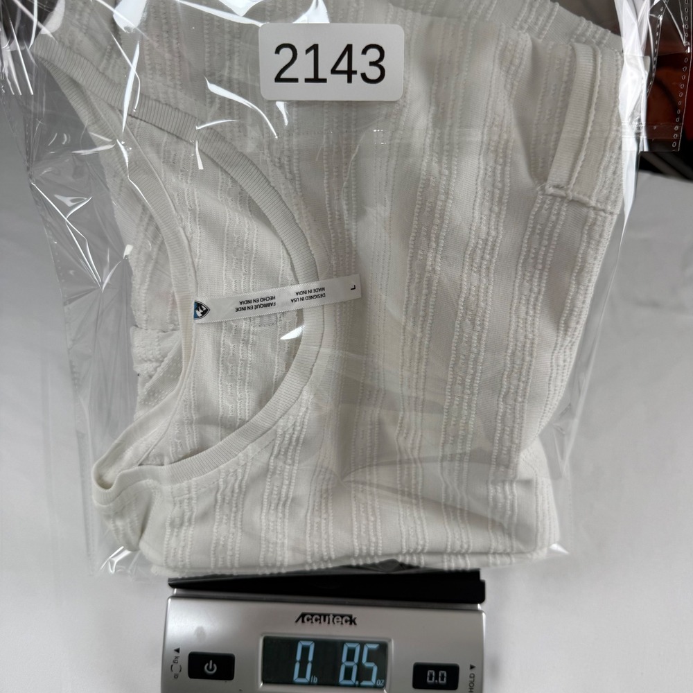 KUHL WILLA White Textured Stripe T-Shirt Dress Casual Pocket Comfort Size L - Picture 9 of 9